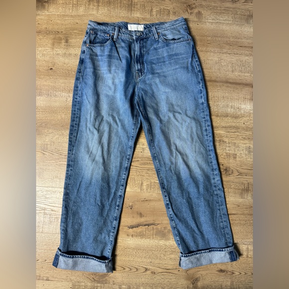 MOTHER Jeans The Dodger Skimp High Waist Cuffed Hem Wide Leg Jeans Size 32 - Picture 6 of 8